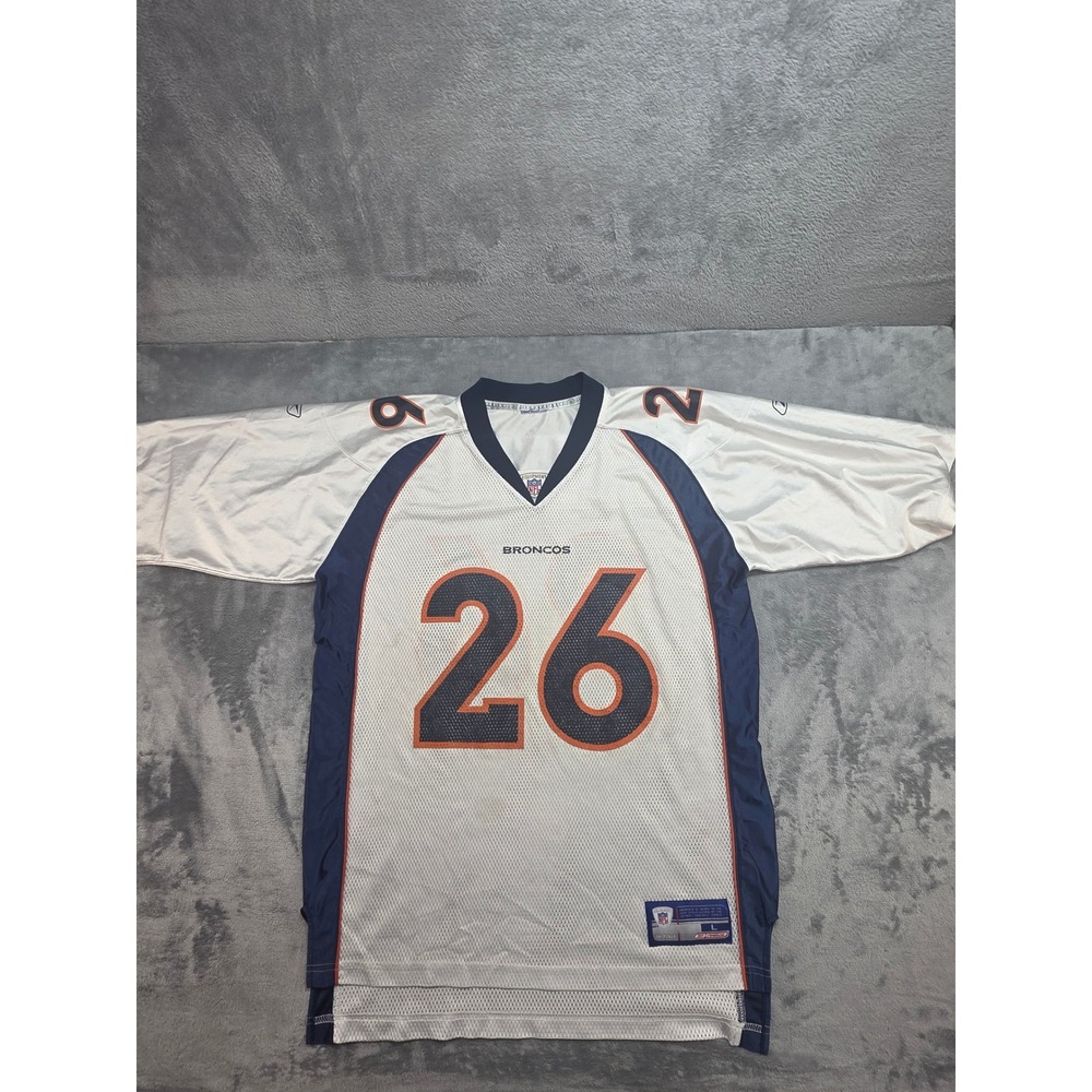 Reebok Clinton Portis #26 Denver Broncos NFL Jersey White Mens Large